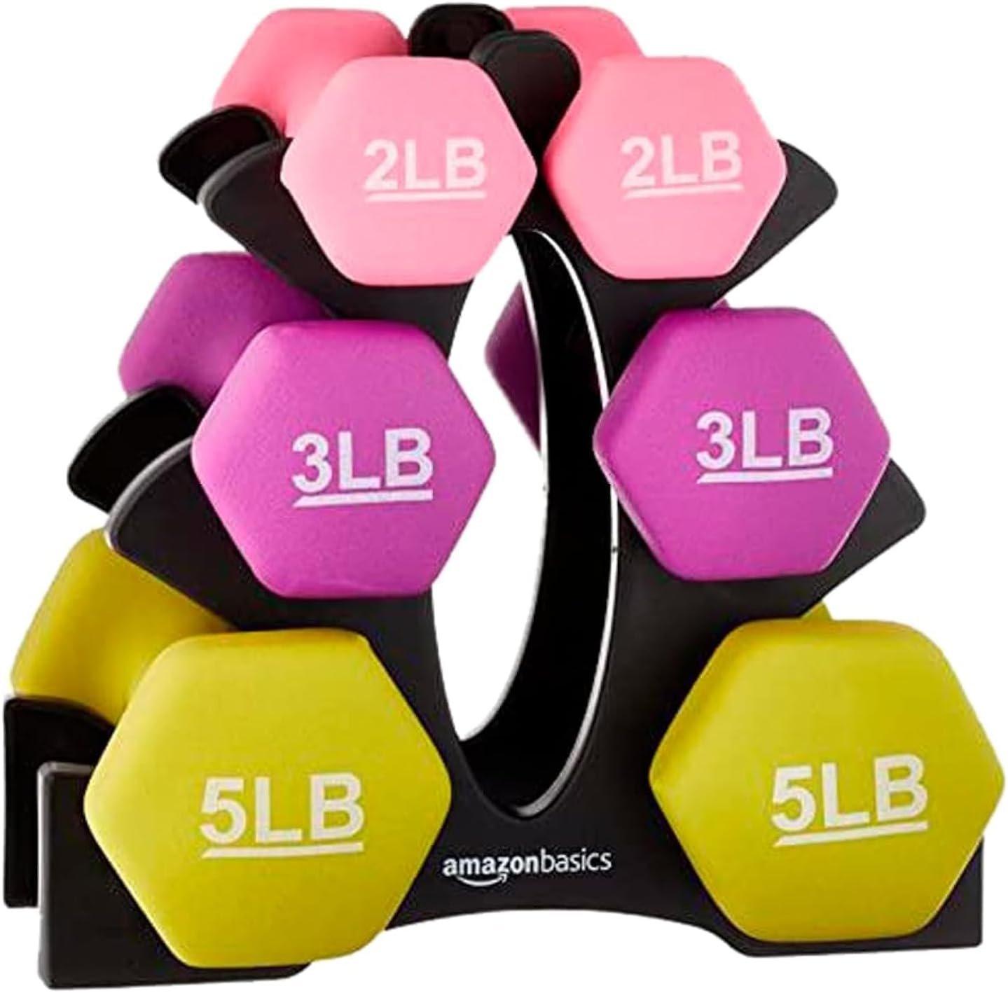 Mancuernas Neopreno Set 2-3-5 lb — Amazon Basics