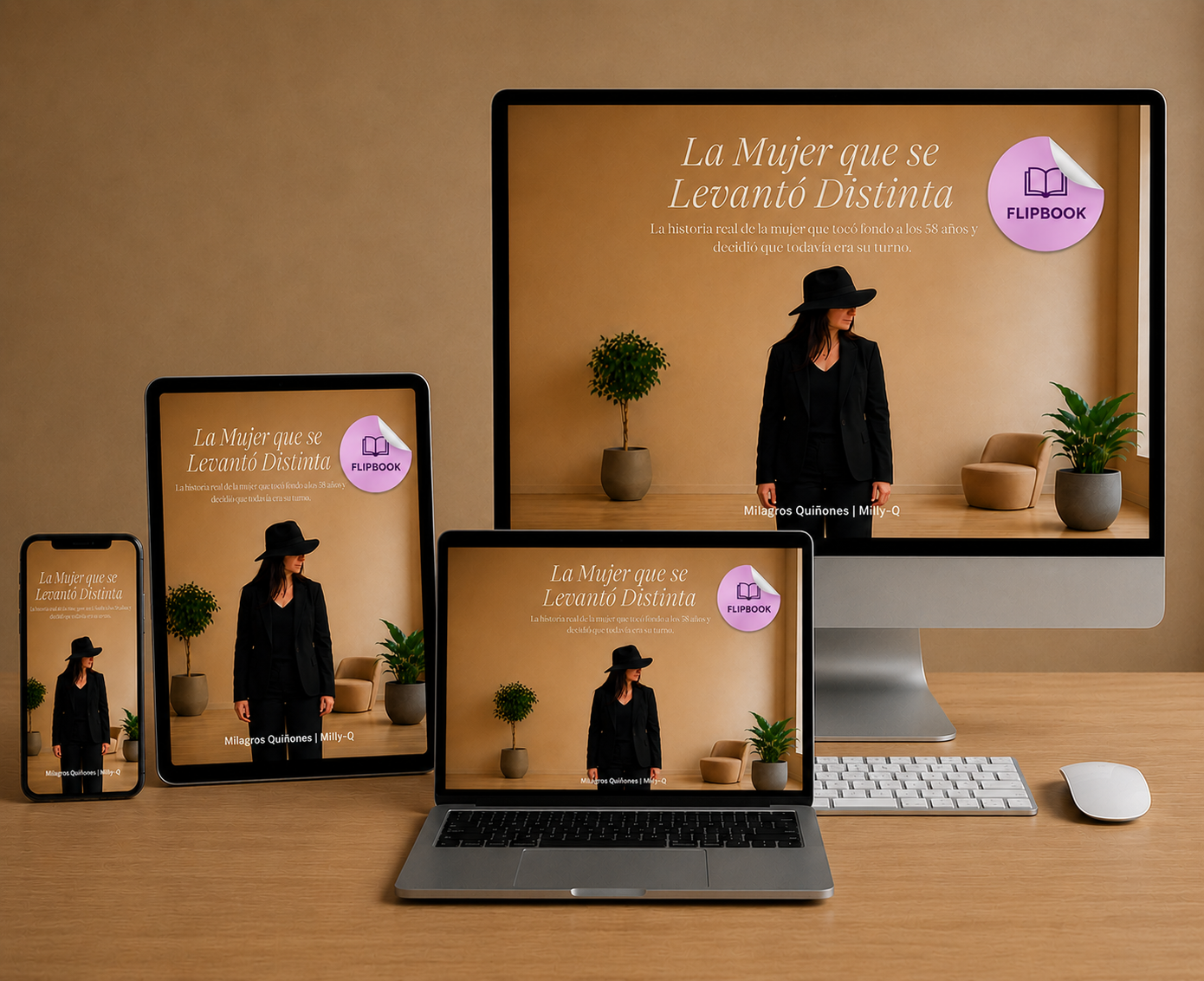 la mujer que se levanto distinta flipbook sello purpura