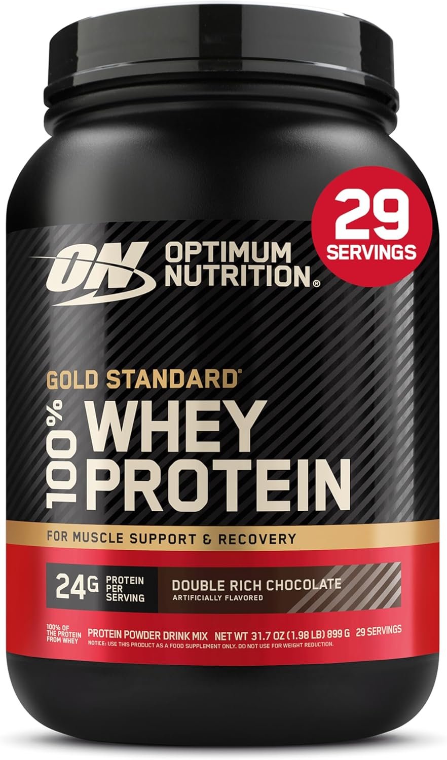 Optimum Nutrition Gold Standard 100% Whey Protein Powder, Double Rich Chocolate 1.98 Pound