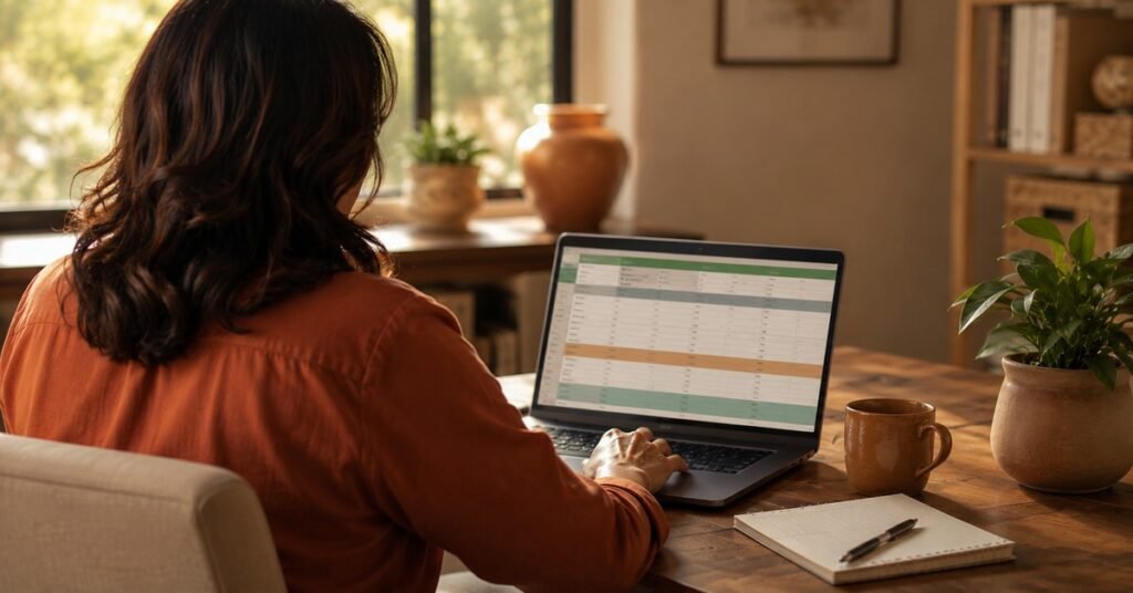 su presupuesto en Excel desde su laptop en casa